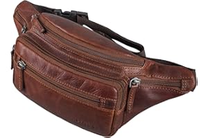 STILORD 'Zion' Riñonera Vintage Cuero Genuino | Bolso de Cintura o Bandolera para Hombres y Mujeres | Ideal para Móviles de 7 Pulgadas | Viajes y Festivales