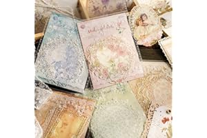 TA MERRY Scrapbook Sticker Accessories, Special Shaped Flower Scrapbooking Vintage Set di 6 adesivi Nature Themes Aesthetic per scrapbooking, arte, fai da te, album, bullet points, set per laptop