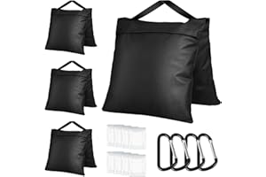 Victiv 4er Set Langlebige Sandsäcke, 57x26,5cm Sandsack für Stativ Fotografie, Schwere 800D Oxford Sandsäcke Verstärkte Gewicht, Vielseitig Sandsack für Lichtständer, Zelte, Sonnenschirme, Angelstühle