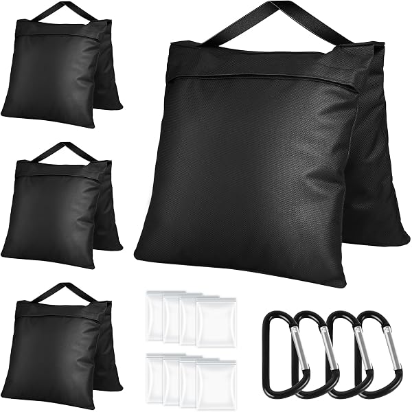 EMART Lot De 6 Sacs De Sable Résistants Pour Trépied Photo Vidéo - Jaune Et Noir 12kg