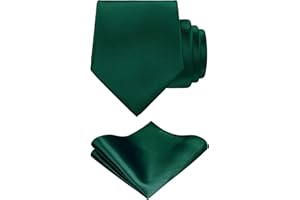 TIE G U STYLE TIE G Herren Einfarbiger Satin Krawatte und Einstecktuch-Set im Geschenkkarton in verschiedenen Farben