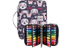 BOMKEE Grande Trousse à Crayons 220 emplacements pour stylos de Couleur - Portable et Pratique - pour Le Dessin, la Peinture, la Papeterie - Étanche - Multicouche - pour Adultes