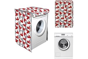 MOORG Copri Lavatrice e Copri Asciugatrice per Interno, Coprilavatrice Impermeabile, Copertura Impermeabile con Chiusura a Zip, Telo Antipolvere, Coprilavatrice da interno 60x60x80