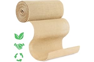 GOTANC Runner tavola in Iuta 30CM*15M, Naturale Juta Rotolo Marrone, per Eventi, Decorazione da Tavolo per Interni ed Esterni, Matrimoni, la Casa di Natale e Produzione fai da te, Vintage Juta