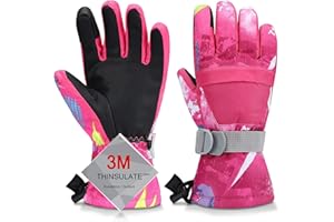 Odtmger Gants de Ski, Gants de Neige Les Plus Chauds, imperméables et Respirants pour Temps Froid, conviennent Aussi Bien aux Hommes qu'aux Femmes, pour l'extérieur Parent-Enfant