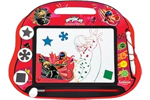 Lexibook, Miraculous Ladybug Cat Noir, Lavagna Magica da Disegno Multicolore, Giocattolo Creativo Artistico per Bambine e Bambini, Penna a Stilo e timbri, Rosso/Nero, CRMI550