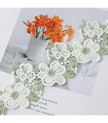 Nastro Pizzo Con Fiori - 5 Yard, 25mm, Per Cucito, Matrimoni E Artigianato, Design Elegante - Foto 10