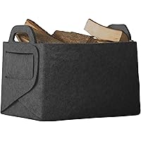 Rubberneck Allzweckkorb aus Filz, Faltbare Aufbewahrungstasche mit Zwei Henkeln, Maße: 36 x 25 x 23 cm, Anthrazit