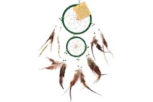 BALI PAPAYA Attrape Rêve Vert Capteur de Rêve Attrapeur Piège Rêves Dreamcatcher Plumes Grand Dream Catcher Plumes Cauchemar Indien