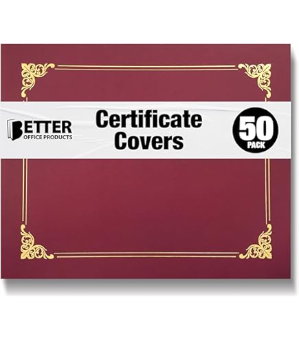 thumbnail interactive-video image 1 of Better Office 25-Pack Certificate Holders - Gold Foil Border Document Covers 1 of 3