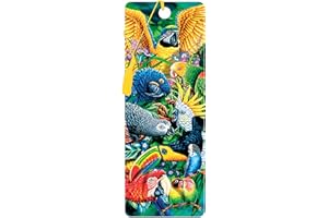 3D LiveLife Zakładka - Birds of the Tropics od Deluxebase. Zakładka z motywem papugi z soczewkową szatą graficzną na licencji renomowany artysta Michael Gardner