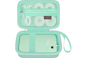 Elonbo Carrying Case for ORGSTA S001 Label Maker Machine, Portable Mini Bluetooth Thermal Label Printer Storage Holder, Wireless Small Handheld Sticker Maker Travel Bag, Pocket Fits Paper, Green