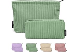 Make up Tasche für Frauen MAGEFY 2 Pcs Kleine Kosmetiktaschen Cord Schminktasche Reise Kosmetiktaschen Kleine Make up Tasche für Handtasche (Grün)