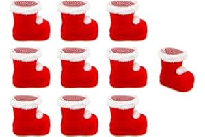 Helmecke & Hoffmann * Nikolausstiefel in vielen Größen und Farben | Weihnachtsmannstiefel Dekostiefel Geschenkstiefel Adventsstiefel Weihnachtsstiefel | winzig bis riesengroß (XS | 10 x rote Stiefel)