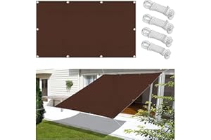 FLYSOUL Toldo Vela de Sombra Rectangular Impermeable 3.5x4M Toldos Exterior Terraza Protección Rayos UV Resistente al Desgarro para Terraza Balcon Patio Exteriores Jardín con Ojales y Cuerdas de Fijación