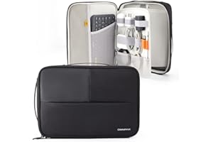 Omnpak Etui na iPad Pro 12,9 cala, ochronne etui na tablet z elektronicznym organizerem na iPad Pencil, Magic Keyboard, kabel, ładowarkę, adapter, koncentratory, pasuje do MacBook Pro 13,3 cala