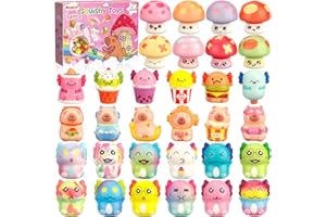 Purpledi 32pcs Squishy Antistress, Kawaii Squeeze Toys Squishy Giocattoli, Stress Relief Squeeze per Adulti Bambini, Gadget Compleanno Bambina e Bambino, Regalini Fine Festa Compleanno