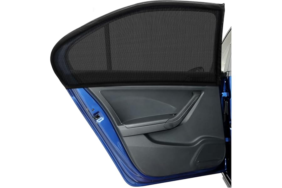 DIZA100 Car Side Window Sun Shade 2Pack, Sun Shade Blocking Mosquito Net, Protection for Kids/Baby/Adults/Pets - 42"x20" Fits All 98% Cars