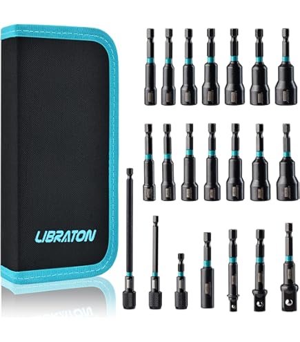 Set 20 Giradadi Magnetici | Bussole Metriche E SAE Per Avvitatore | 1/4 Pollice Con Borsa - Foto 13