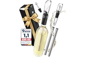 Beyond Refrigeratore per Vino in Acciaio Inox con Versatore – Refrigerante per Vino, Accessorio e Regalo per Amanti del Vino Uomo Donna | Set Refrigerante per Vino Bianco e Rosso (Set con 2 Bacchetta)