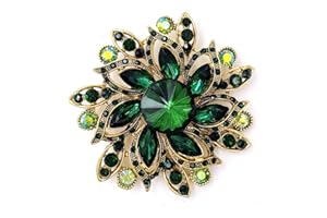 MOMESKI Broschen für Kleidung,Brosche Damen mit Diamant Blumensträuß Kristall für Damen Mantel Kleid Kleidung Brosche Abzeichen für Braut Mutter Geschenke