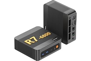ORIGIMAGIC N4 Neo Mini PC Ryzen 7 6800H 24GB RAM SSD Radeon 680M | WiFi 6E, Bluetooth 5.3, 2x LAN Gigabit, 4K@60Hz Trippel skärm, kompakt mini-PC för hemmakontor, kontor och distansarbete
