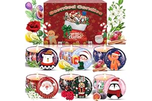 ZZXLOPEZ Candele Profumate Set, 6 Pezzi Candela Profumata Set Regalo, Candela di Natale, Cera di Soia Naturale Candele Aromaterapia per Natale,Anniversario,Compleanno,Festa della Mamma,Bagno,Yoga