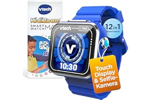 Vtech KidiZoom Smart Watch MAX Blau I Kinder-Smartwatch mit Duokamera I Touchscreen I 1,69 Zoll I Spiele, Apps, Musik I mit Elternkontrolle I spritzwasserfest I Für Kinder von 5–12 Jahre
