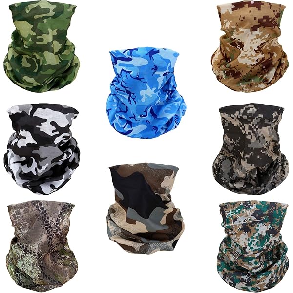 SMEHCF 8 Bandanas Polyvalents Pour Femmes Hommes Bandeau Cagoule