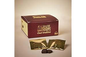 Dukhni Oud Bakhoor Deluxe | 40 pcs Arabic Bukhoor Incense | Rich, Luxurious Eid, Ramadan Gift for men & women | Oudh agarwood for home fragrances | For Electric burner, coal and candle incense burner