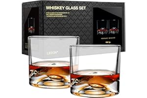 LIITON Mt.Blanc Vasos de Whiskey Set de 2, 280ml Clear