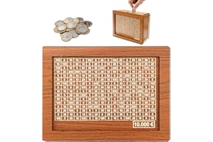 Harewu Hucha, caja de dinero con contador, caja de ahorro con números marcados, hucha, hucha de madera, hucha con contador, desarrolla el hábito (10000)