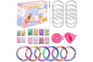 ariel-gxr 10 unidades de pulseras para niñas, juguetes de regalo para niñas de 6, 7, 8, 9 años, artes y manualidades para niños, amistad, pulsera de purpurina, DIY para niñas, regalos de cumpleaños