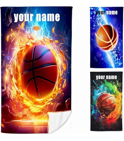 Serviette De Plage Microfibre Basket-Ball 90x180cm - Serviette Bain Séchage Rapide Enfunt-Home Pour Enfants Et Ados