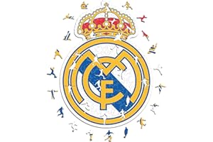 Iconic Puzzles - Real Madrid, Logo, ​​Producto Oficial, Puzzles de Madera para Adultos y Niños, 100% Sostenible, Tamaño S, 150 Piezas