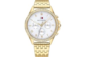 Tommy Hilfiger Montre Analogique Multifunction à Quartz pour Femme avec Bracelet en Acier Inoxydable - Disponible en Version Or ou Argent