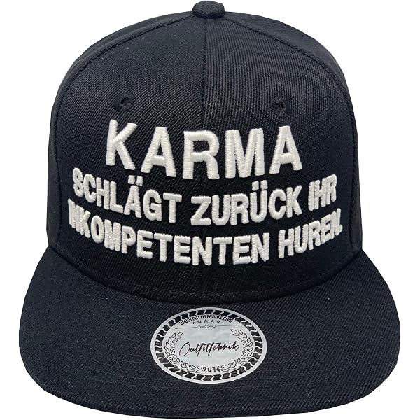 Outfitfabrik Snapback Cap „Ich Schwör, Ich Bin Lieb“ – Grau/schwarz, 3D-Stick, Verstellbar 52–61 Cm