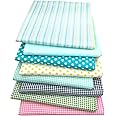 Fabric Fat Quarters Bundle, Cotton Craft Fabric Bundles Patchwork 8PCS 50 x 40cm Material for Sweing Patchwork Different Pattern Cloths DIY Scrapbooking Artcraft (Multi-Color-8)