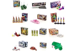 AKTIVHANDEL Superhero Jugendfeuerwerk Kat F1 über 270 Teile Jahresfeuerwerk Sortiment 11-Fach Sortiert Ink. Einkaufswagenchip