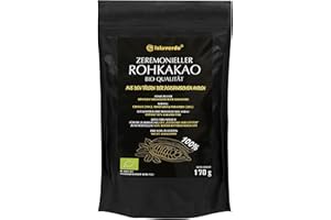 ‎ISLAVERDE islaverde Zeremonieller BIO Rohkakao 100% aus Premium Kakaonibs, Feines Pulver, 52% Fett, Zusatzfrei und Zuckerfrei, Keto-freundlich, Nicht Alkalisiert, aus Peru, 170 g