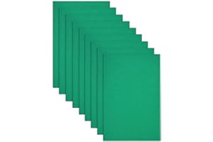 Jtnohx Eva Foam Sheets, 17.78×28.7cm Craft Foam Board, 9 Pcs Colour Eva for Crafts, Thin DIY Material for Art and Scrapbooking(Green)