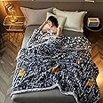 LGYKUMEG Faux Fur Mink Throw Blanket Soft Warm Thick Bed Sofa Double King Size£¬Winter blanket king size heavy,Blue Cat College,200x230cm