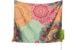 LvRao Mandala Indiano Arazzo Telo Etnico da Parete Psychedelic Tappezzeria Boemia per Decorare Pareti Tavoli Tovaglia da Picnic e Telo da Mare (Mandala #1, 150 * 130cm)