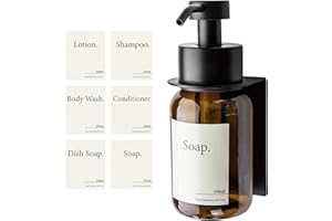 DESIGNFABRIK HAMBURG Design Amburgo Dispenser sapone bagno a muro autoadesivo | Dispenser sapone cucina | Porta sapone bagno | Accessori cucina | Vetro e acciaio inossidabile | Senza forare | Nero 250 ml