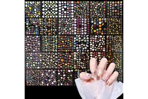 WD&CD Naklejki na paznokcie 3D Aurora, 30 arkuszy, kolorowe naklejki na paznokcie samoprzylepne naklejki na paznokcie lato kwiat kształt serca słodkie zwierzę