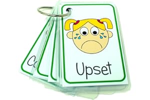 KIDS2LEARN Feelings and Emotions Flash Cards Girls - Non Verbal Visual Aid Speech Delay for Children and adults with Autism, Special Needs ASD ADHD