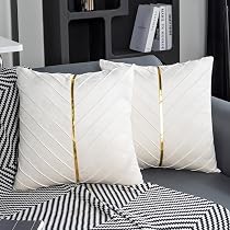 Due Federe Per Cuscino Divano 40x40 Cm – Righe Bianco E Nero Con Stampa Oro “Bacio” – Decorazione Camera Da Letto, Idea Regalo Romantica