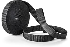 IdeaGenesis - Cinta para Recogedor de Persianas Enrrollables | Cuerda de Repuesto para Carrete de Toque Suave y Rígido | Resiste Rayos UV y Abrasión (Negra, Cinta 18mm)