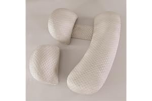 SHANNA Verlängern Schwangerschaftskissen Einstellbar, Komfortkissen Erwachsene Kühlender & Seidenweicher Bambusbezug, Ganzkörperkissen, Stützkissen Body Pillow, Stillkissen Körperkissen(Khaki & Groß)