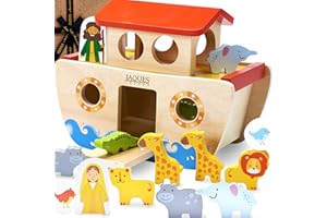 Jaques of London Noah's Ark Toy | Wooden Toy for 1 Year Old | Christening Gifts for Girls & Boys | Montessori Baby Toy | Since 1795
